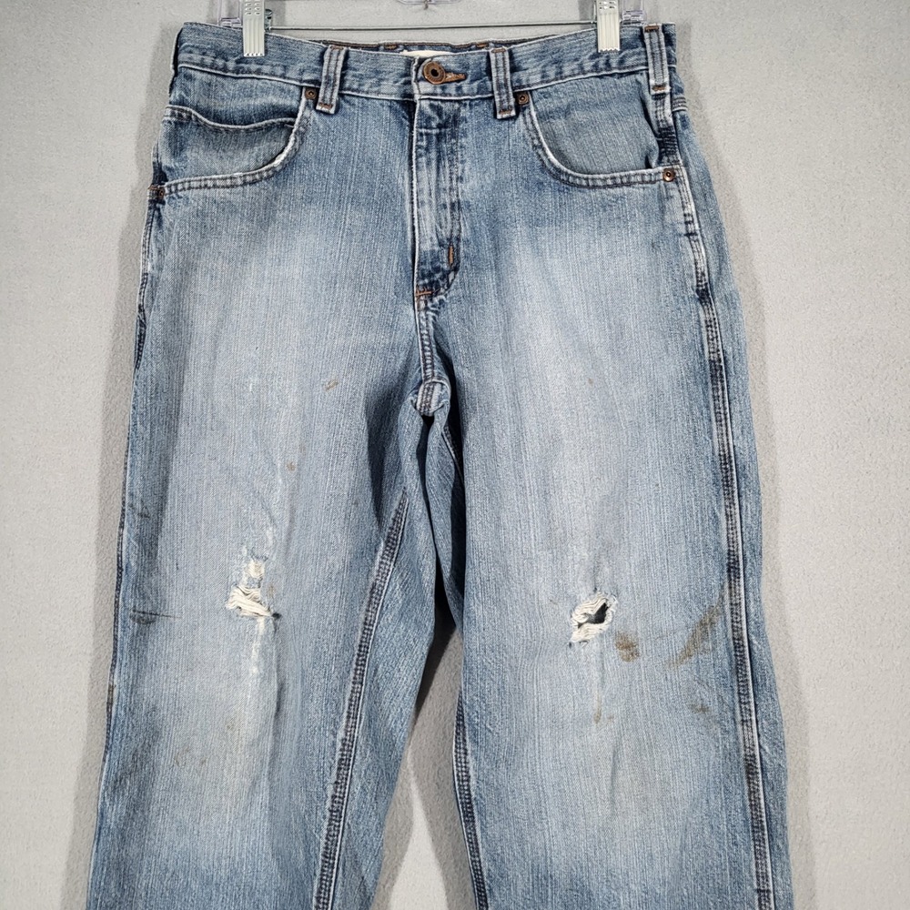 Carhartt Jeans Men's 32x29 Light Wash Denim Relaxed Fit Distressed Workwear Pant - Picture 2 of 16